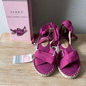 Serra Women's Magenta Wrap Espadrille Sandals